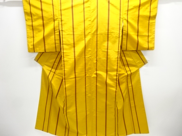 JAPANESE KIMONO / ANTIQUE YONEZAWA TSUMUGI KIMONO / STRIPED WEAVE